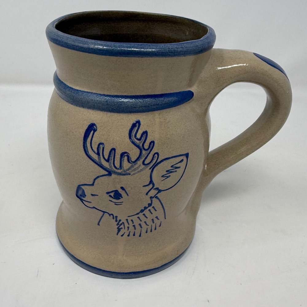 Beaumont brothers Pottery Salt Glaze Stoneware Deer Mug Rustic Cabin Decor
